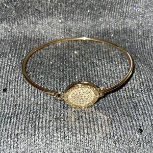Michael Kors Goldtone Crystal Pave Disc Bangle Bracelet